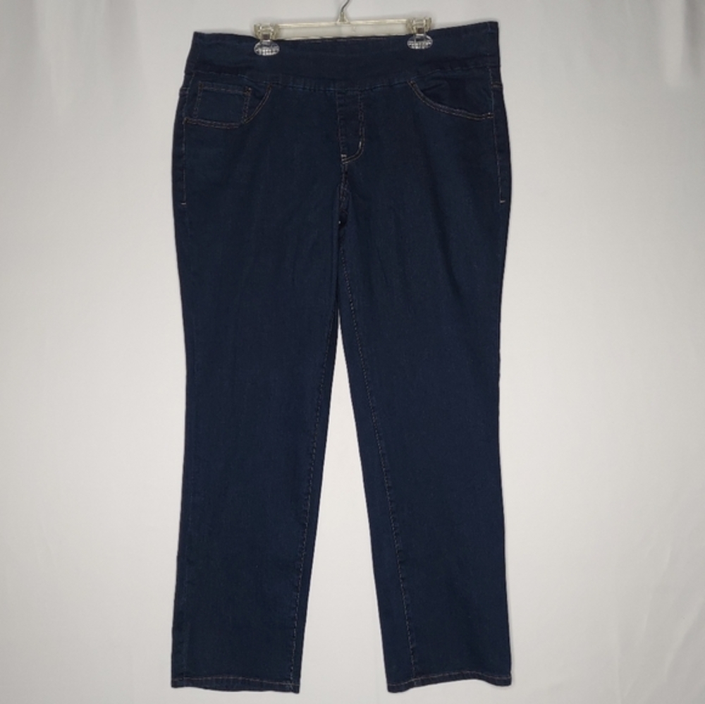 Jag Jeans Womens 24W Blue‎ High Rise Straight Leg Pocket Stretch Denim Pull-on